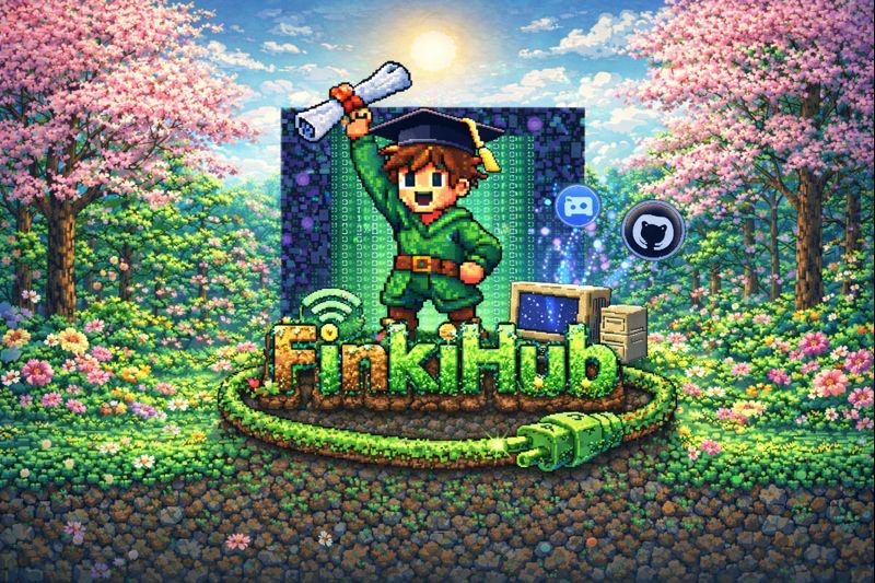 FinkiHub Mascot Logo Spring Theme