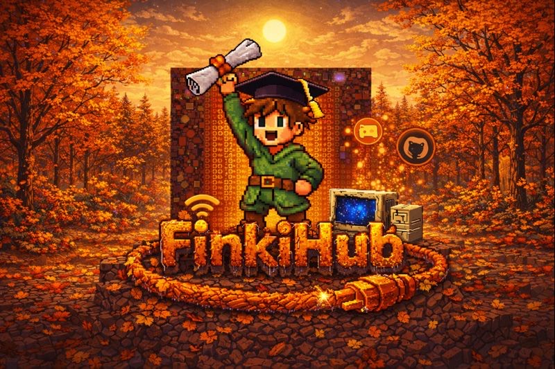 FinkiHub Mascot Logo Autumn Theme