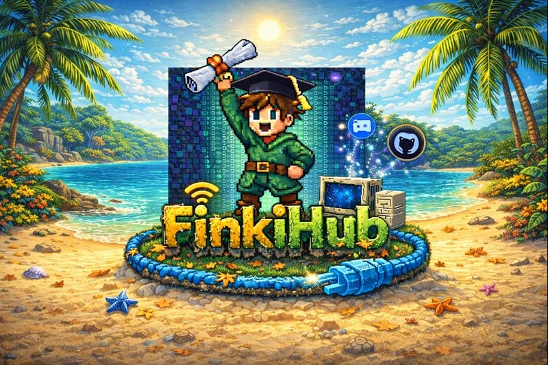 FinkiHub Mascot Logo Summer Theme