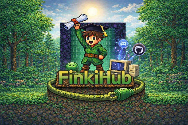 FinkiHub Mascot Logo standard theme 