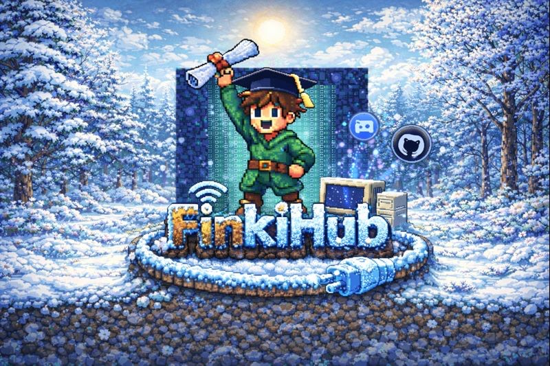 FinkiHub Mascot Logo Winter Theme