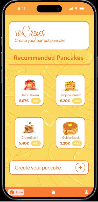 Homepage with recommended pancakes